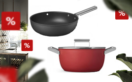 Посуда Smeg со скидкой 25% при покупке комплекта