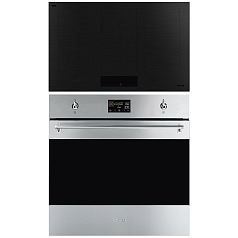 Комплект Smeg Classica нержавеющая сталь / черный (SIM3864MB, SO6302M2X)