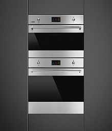 Компактный духовой шкаф с функцией СВЧ Smeg SF4303WMCX