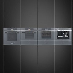 Компактный духовой шкаф с СВЧ Smeg SF4104MCS