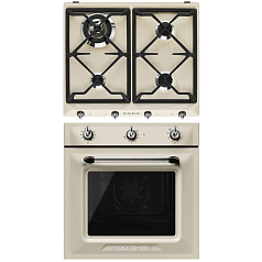Комплект Smeg Victoria кремовый (SR964PGH, SF6905P1)