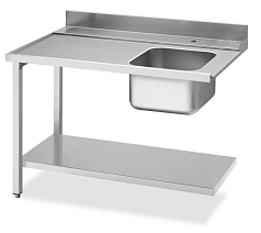 Стол с мойкой для посудомоечных машин купольного типа Smeg WT51200SHL