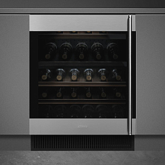 Встраиваемый холодильный шкаф для вина Smeg CVI338LX3