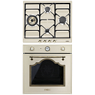 Комплект Smeg Cortina кремовый (SR764PO, SF700PO)