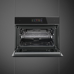 Компактный духовой шкаф с СВЧ Smeg SF4606WMCNX