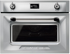 Компактный духовой шкаф с СВЧ Smeg SF4920MCX1