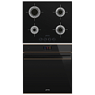 Комплект Smeg Dolce Stil Novo черный (PVL664CN + SOP6604TPNR)