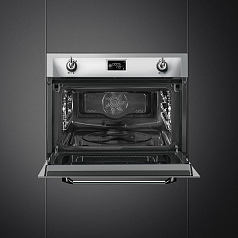 Компактный духовой шкаф с СВЧ Smeg SF4920MCX1