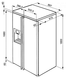 Холодильник Smeg SBS800AO9