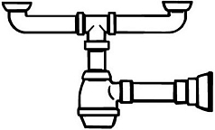 Сифон для двух чаш Smeg 3713