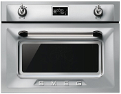 Компактный духовой шкаф с пароваркой Smeg SF4920VCX