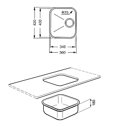 Мойка Smeg UM34RA2