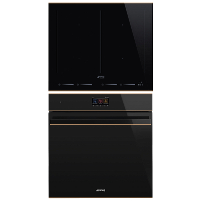 Smeg Complect Комплект Smeg Dolce Stil Novo черный (SIM6644R + SO6604S4PNR) в Москве ...