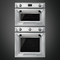 Компактный духовой шкаф с СВЧ Smeg SF4920MCX1