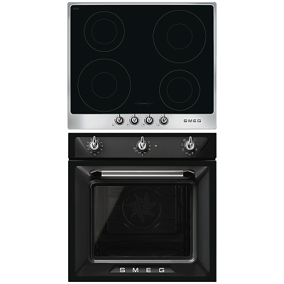 Smeg Complect Комплект Smeg Victoria черный (SI964XM, SF6905N1) в Москве, цена 269380 ...