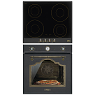 Комплект Smeg Cortina черный (SI764AOM, SFP750AOPZ)