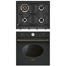 Комплект Smeg Coloniale черный (SRV864AOGH, SF800AO)