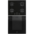 Комплект Smeg Linea черный (PV164B3, SOP6102S2PB3)
