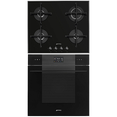 Комплект Smeg Linea черный (PV164B3, SOP6102S2PB3)