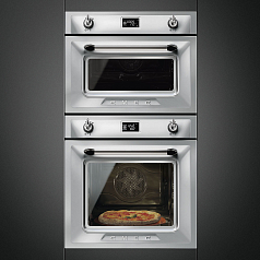Компактный духовой шкаф с пароваркой Smeg SF4920VCX1