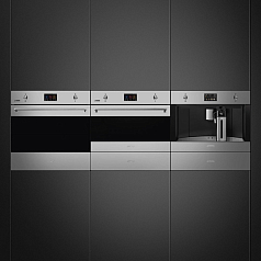 Компактный духовой шкаф с пароваркой Smeg SF4303WVCPX