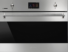 Компактный духовой шкаф с пароваркой Smeg SF4303WVCPX